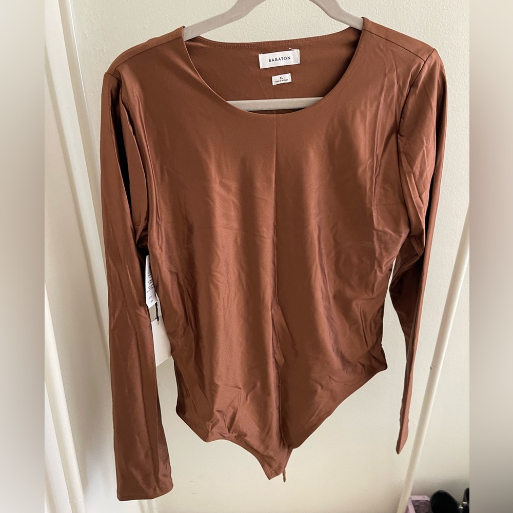 NWT Aritzia Babaton Satinette Crewneck Bodysuit